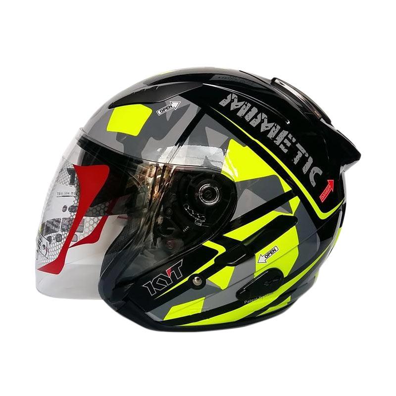 Jual KYT Galaxy Slide 4 Helm Half Face XL Black/Yellow di Seller