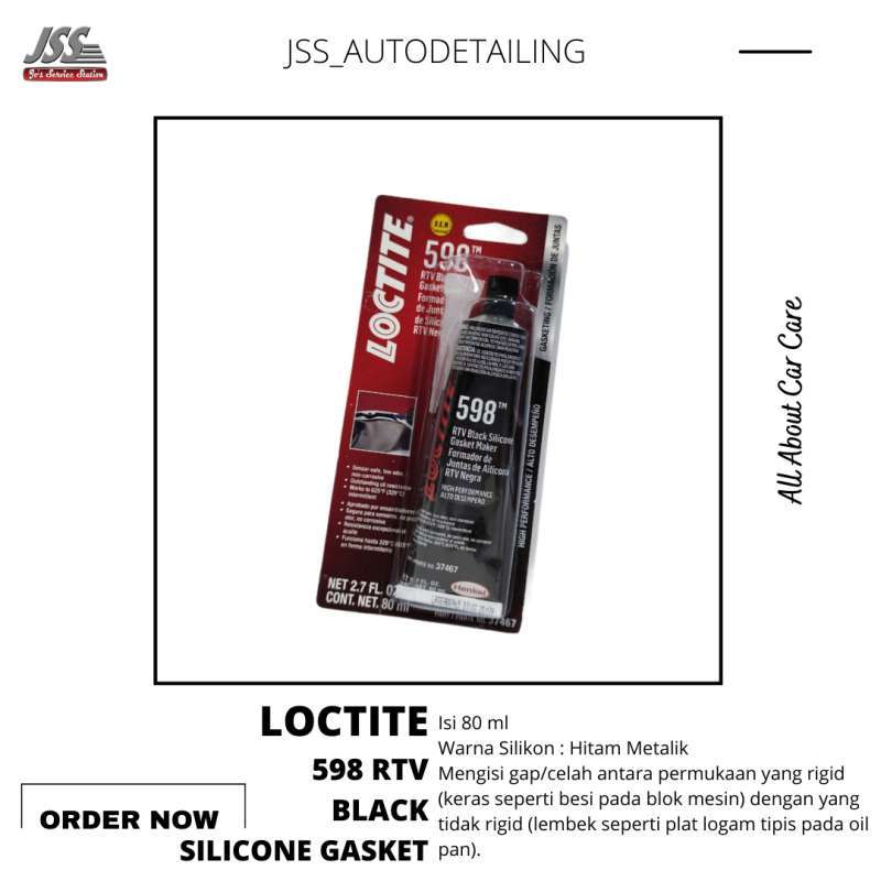 Jual Loctite 598 RTV Black Silicone Gasket Maker isi 80ml di Seller jss auto detailing Kota
