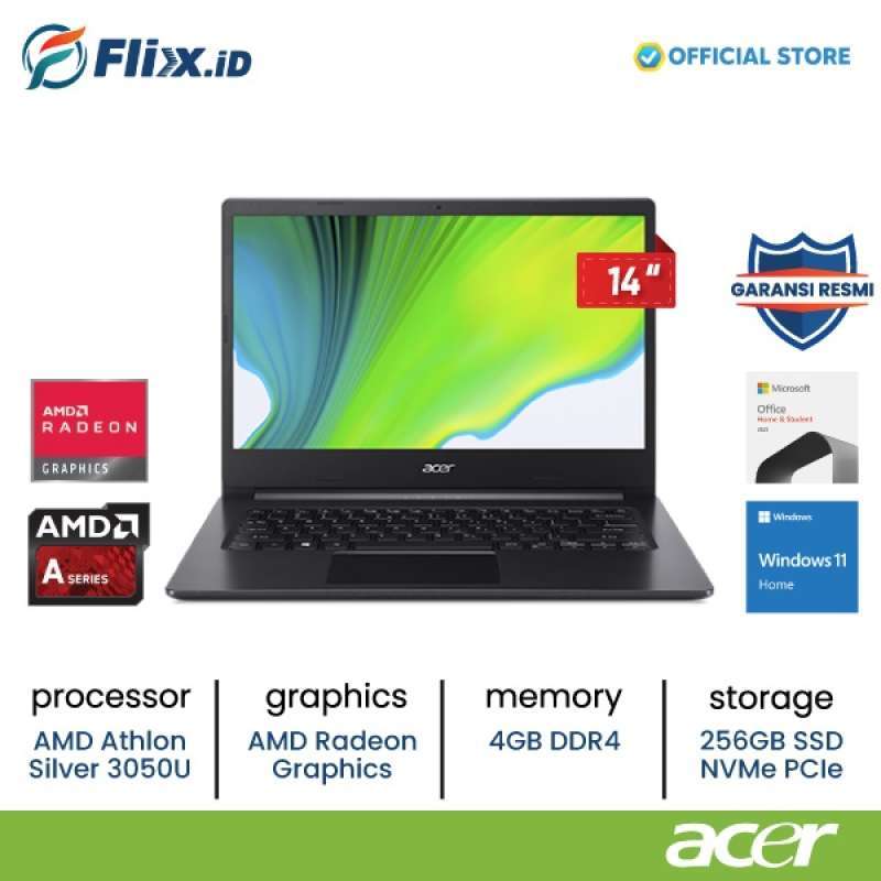 Jual Acer Aspire 3 A314-22-r3rg/r890 Ryzen 3-3250 4gb 256gb Ssd W11 Ohs ...