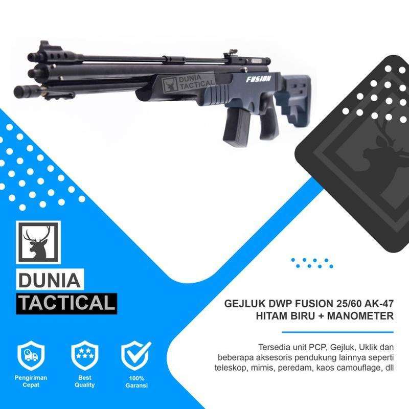 Jual Senapan Angin Gejlug Fusion Tabung 25/60 AK-47 Hitam Biru