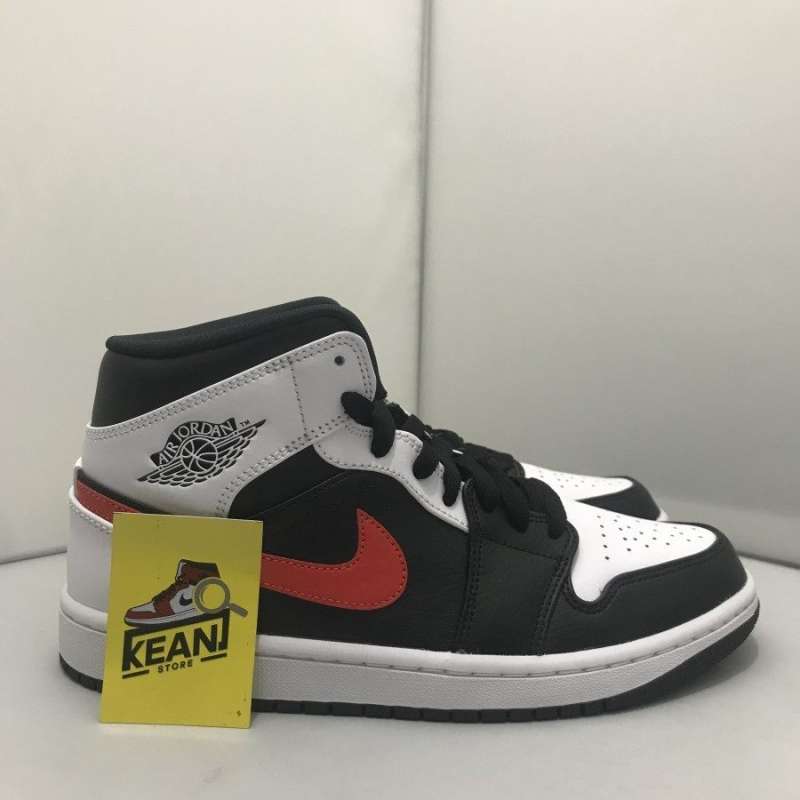 jordan mid black chile red white