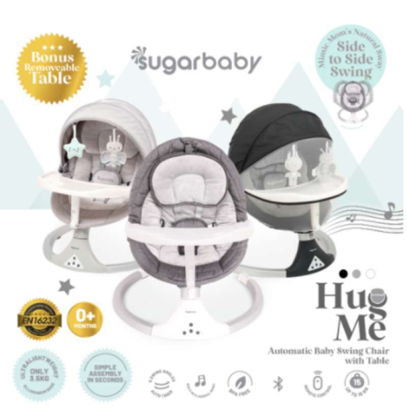 Promo Sugarbaby HUG ME Automatic Baby Swing Chair with Table - White ...