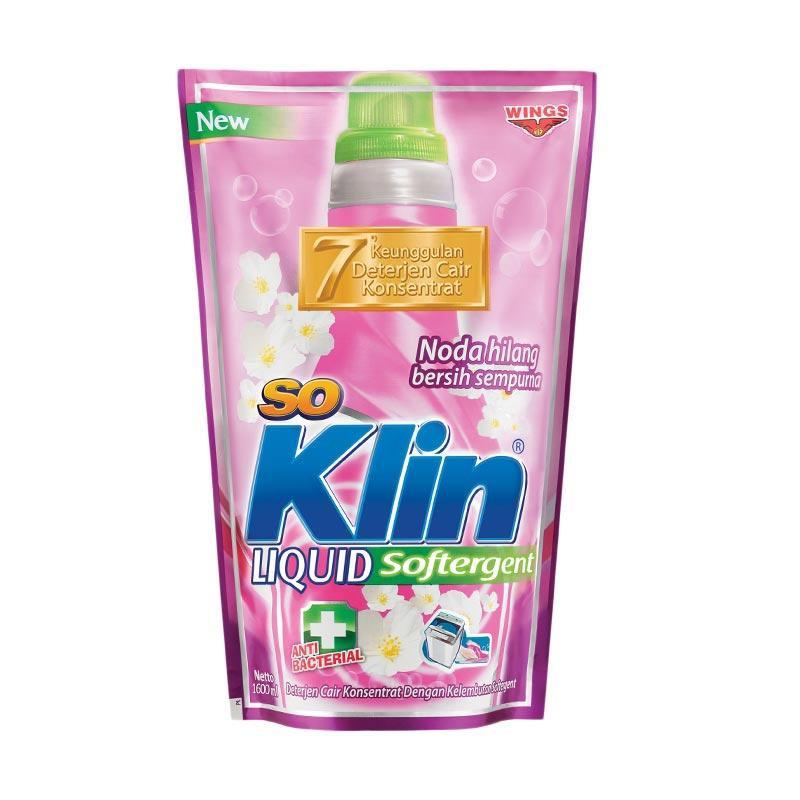Jual SOKLIN Liquid Detergent Softergent Pouch [1600 mL] 001 Pink di