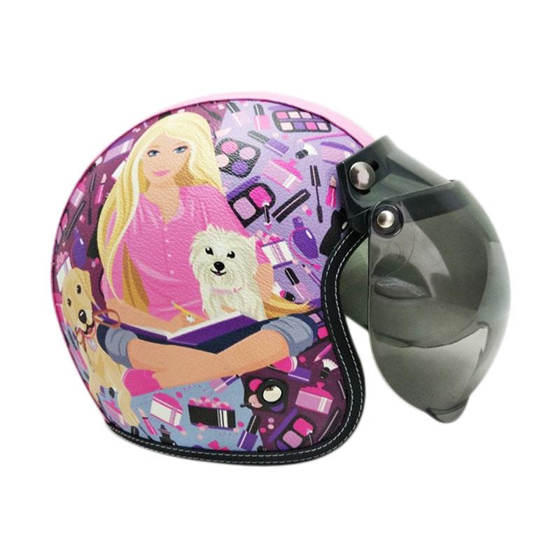 Jual Zonacus Motif Kartun Barbie Kaca Bubble Retro Helm Half Face Anak - Pink Semua Ukuran P   ink