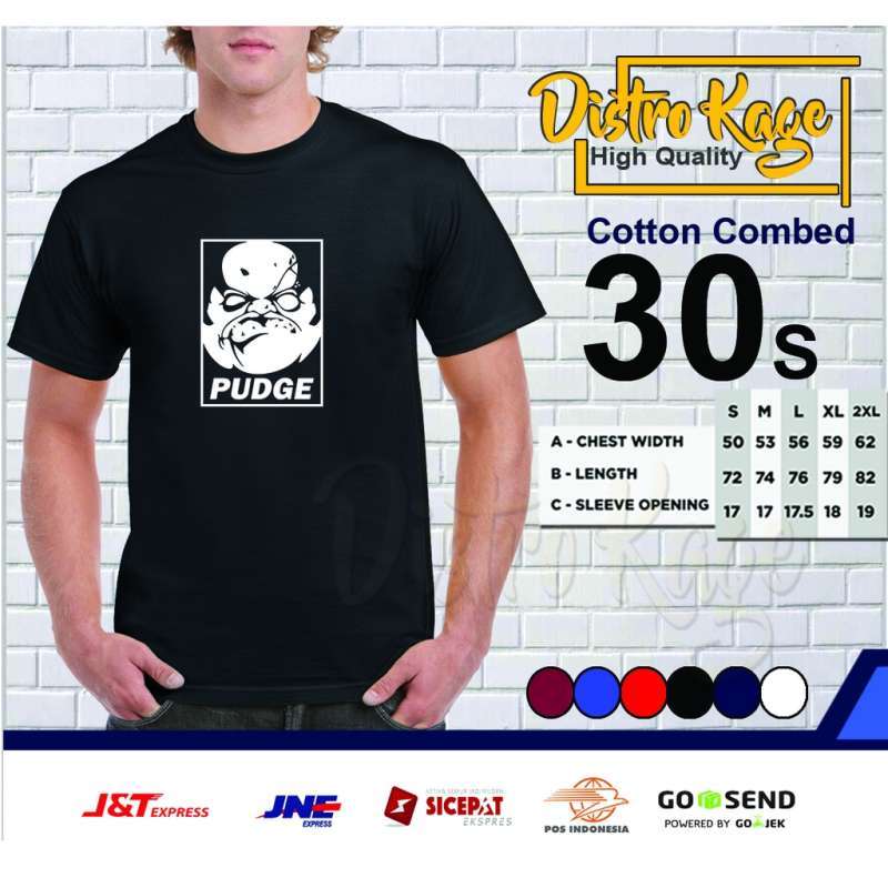 Jual Baju Kaos Pria PUDGE Desain Gambar Menarik Ukuran Dewasa