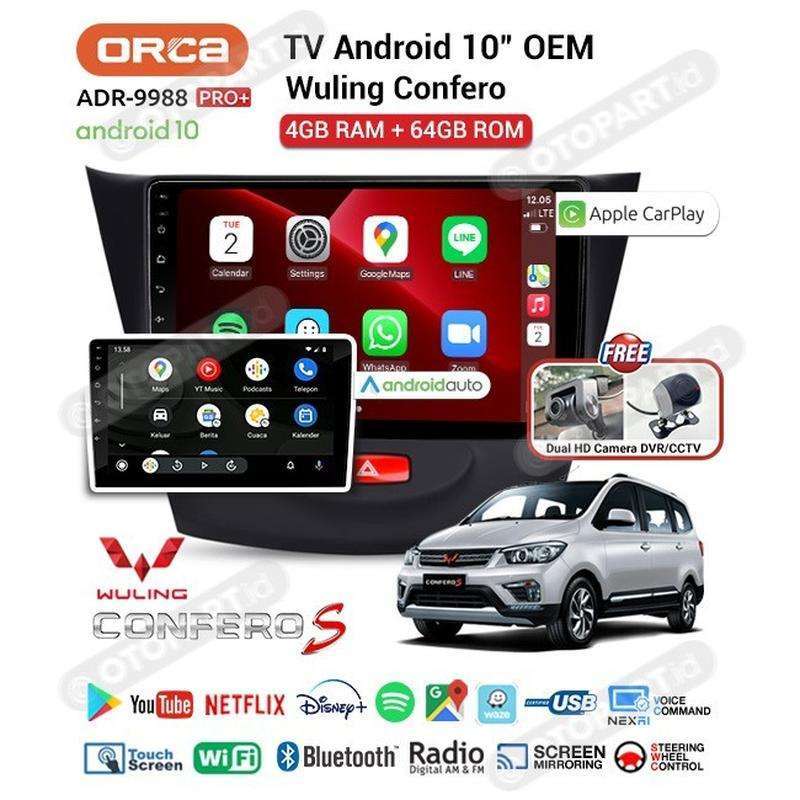 Jual Head Unit Android Auto Carplay 10 Inch Pro+ Dvr Wuling Confero