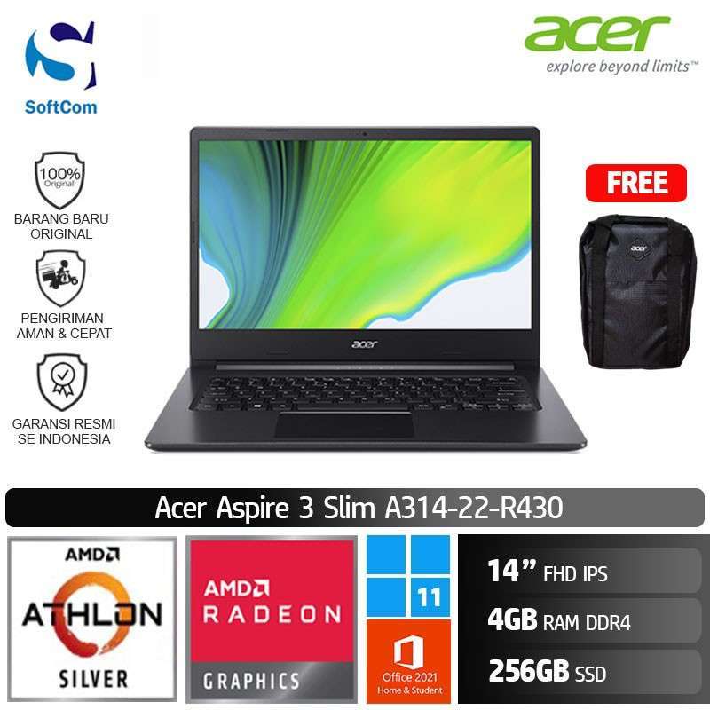Jual Acer Aspire 3 Slim A314 22 R430 Notebook [amd Athlon Silver-3050u ...