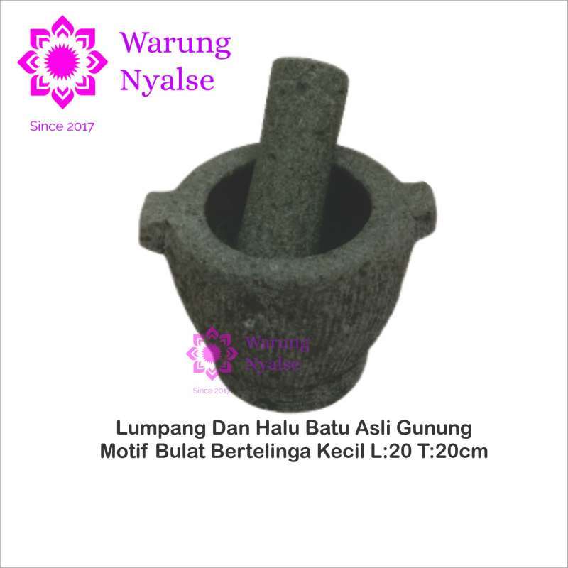 Jual LUMPANG BATU ASLI GUNUNG BENTUK KARAKTER MOTIF BULAT BERTELINGA
