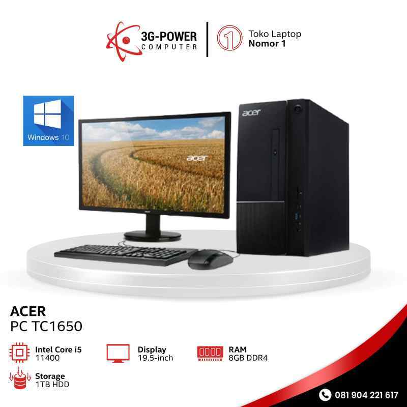 Jual Acer Aspire TC1650 Dekstop PC [Core i511400 / 8GB / 1TB