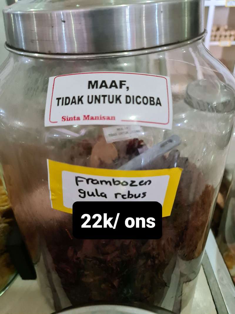 Jual Manisan Frambozen Gula Rebus Produk si Manisan Sinta Oleh Oleh Khas