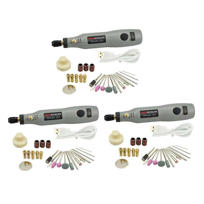 Jual 3x Cordless Electric Mini Drill Grinder Set Variable Speed Rotary ...