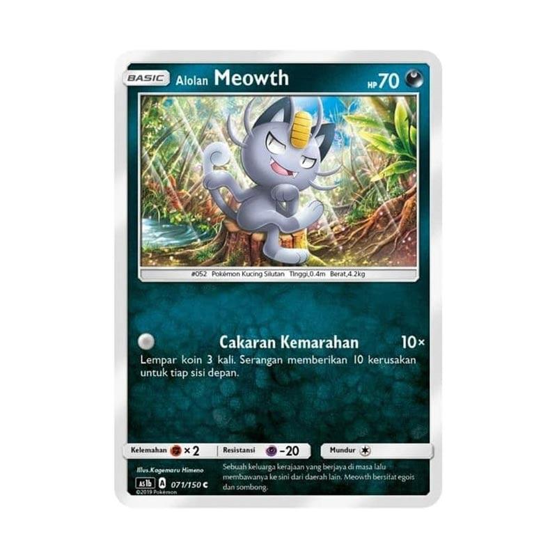 Jual Pokemon Indonesia Trading Card Alolan Meowth AS1b 071150 C di Seller Throne of Games