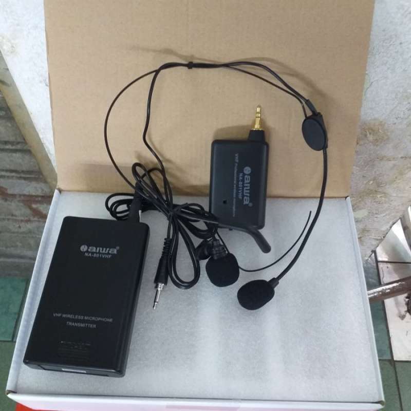 Promo Microphone wireless Camera headset clip on aiwa original Diskon 9