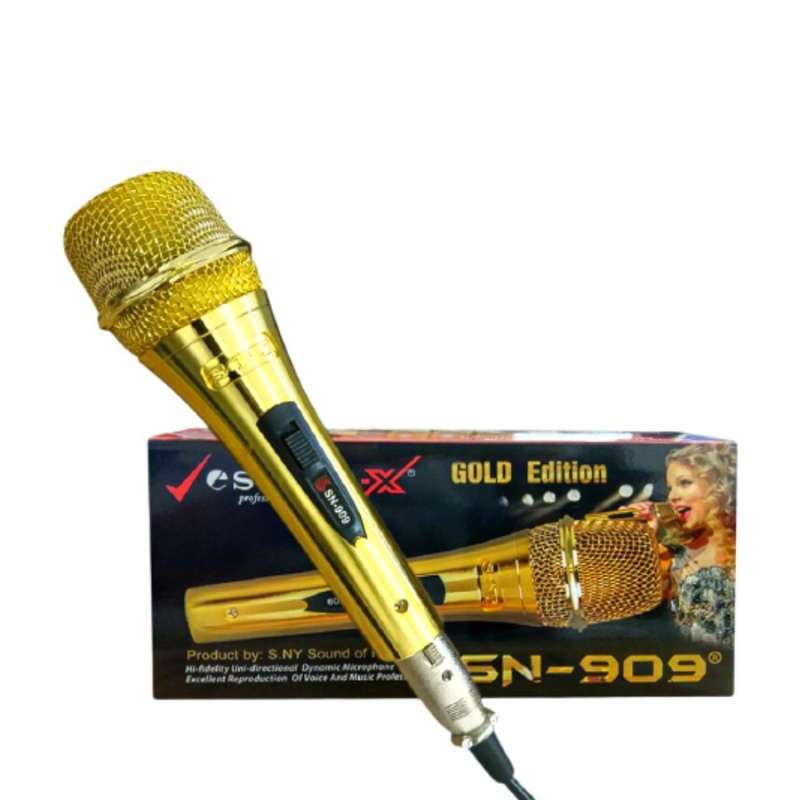 Promo MIC SONY SN 909 BODY GOLD EDITION MICROPHONE KABEL MIC