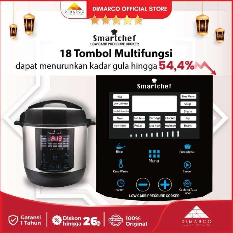 Promo SMART CHEF low carbo rice cooker presto multi cooker untuk