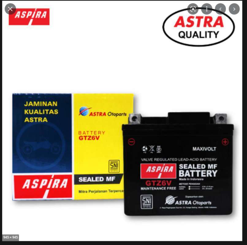 Jual Aki Motor VRLA Aspira gtz-6vmf 5 Ah All New Beat PCX Vario 125 150