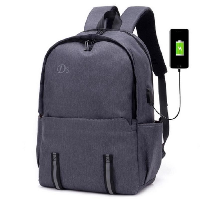 Jual Dxyizu USB Port Tas Laptop Backpack Pria GREY di Seller INDO