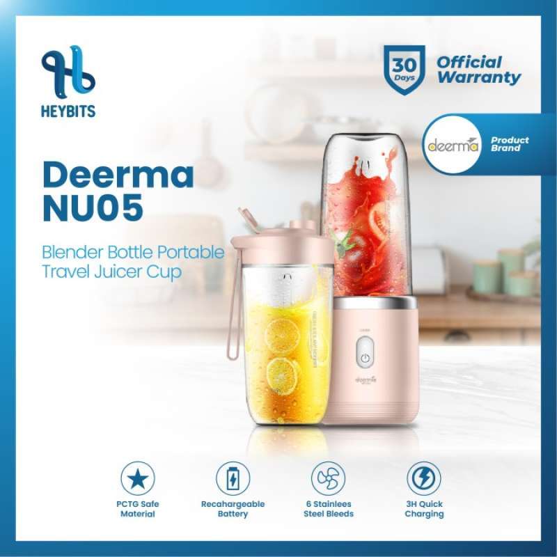 Promo Xiaomi Deerma Blender Electric Portable Juicer Mini Mixer NU05