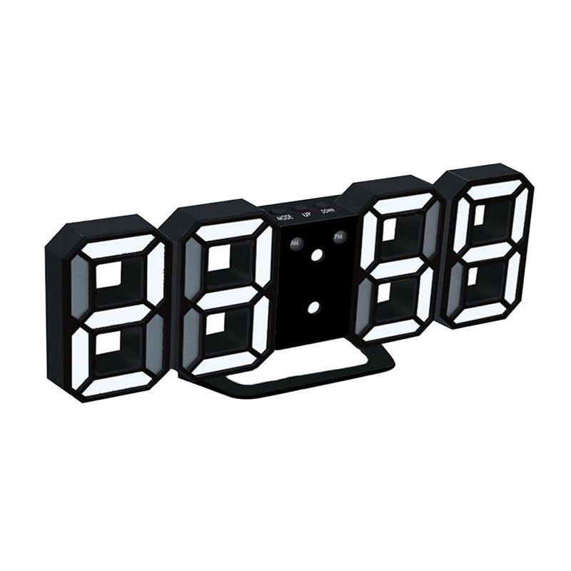Jual HIKEA 3D LED Digital Adjustable Wall Clock with Builtin Battery