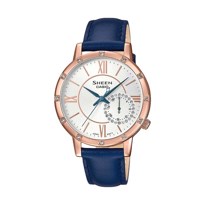 Jual Casio Sheen SHE-3046GLP-7CUDF Ladies White Dial Blue