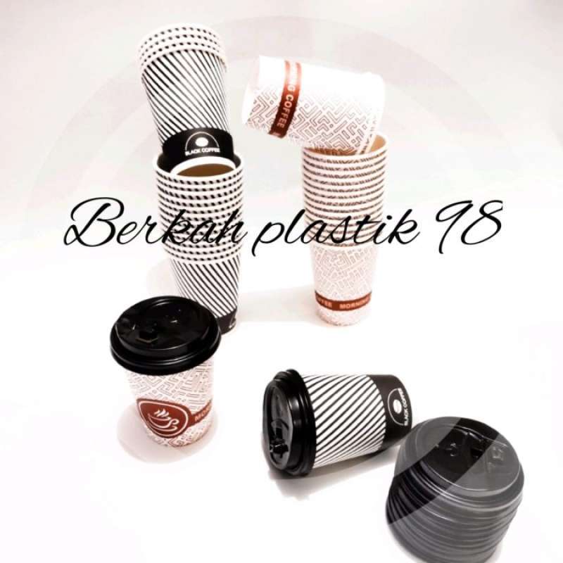 Promo paper cup kopi, gelas kertas,( isi 50pcs+ Tutup ), gelas kopi,mug ...