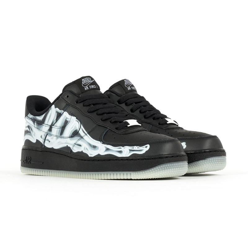 nike air force one skeleton black