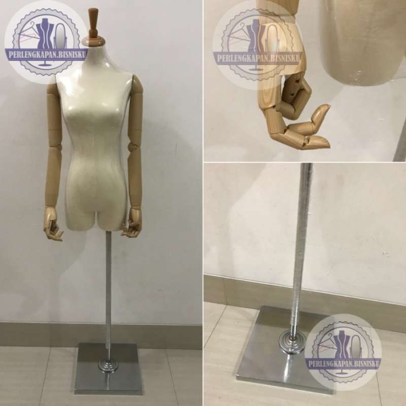 Promo MANEKIN TANGAN KAYU (tanpa kepala) kaki besi Diskon 2 di Seller