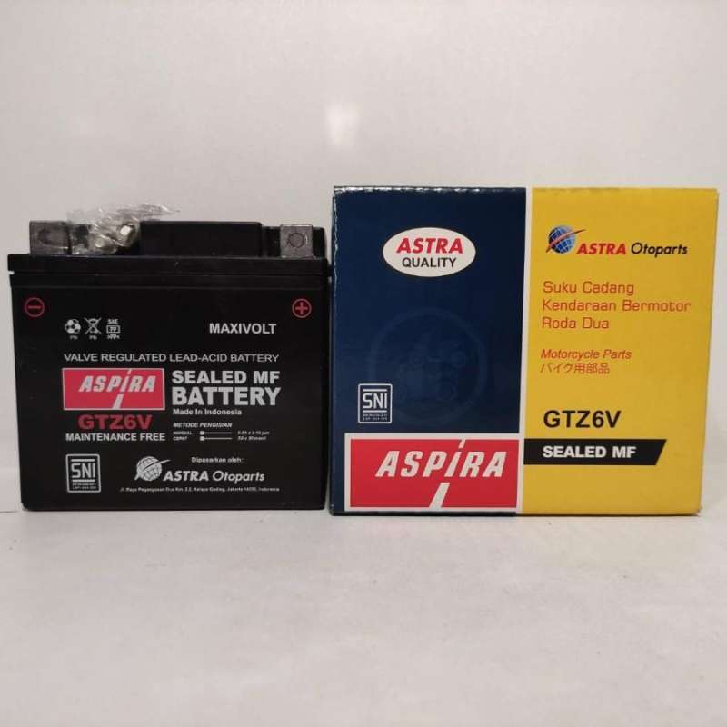 Jual Aki ASPIRA ASTRA GTZ6S MF (5 Ah) AKI KERING VARIO 125/150 di