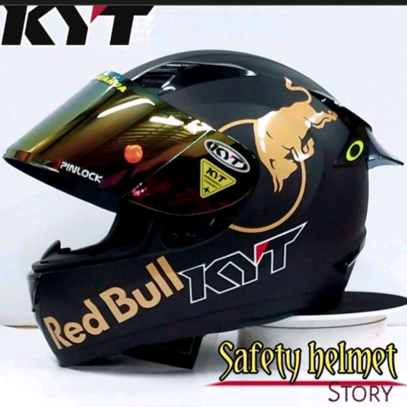 Jual helm full face kyt R-10 solid black doff paket ganteng di Seller ...