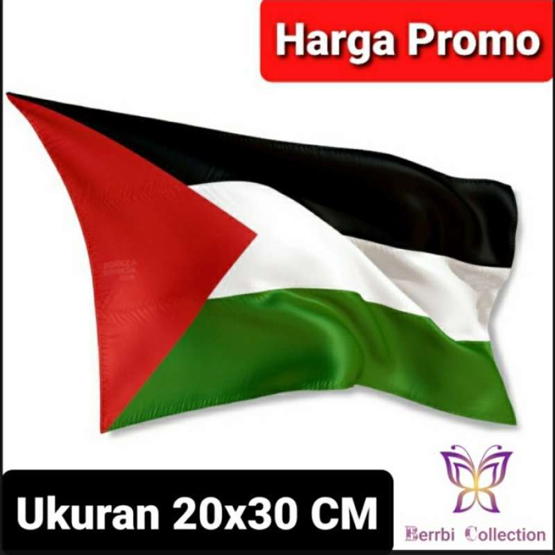 Jual BENDERA PALESTINA READY BERBAGAI UKURAN BAHAN PREMIUM VELEZ - 80x120 CM di Seller