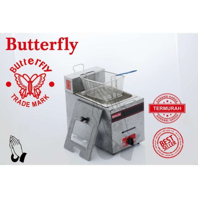 Jual Gas Deep Fryer Merk Butterfly MURAH Plat Besi Lapis Powder Coating