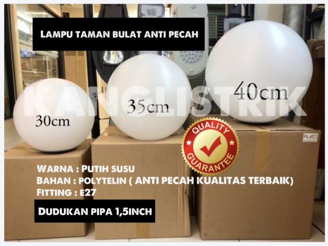 Promo Lampu Taman Bulat Anti Peca h Bahan Polytelin di Seller APACS
