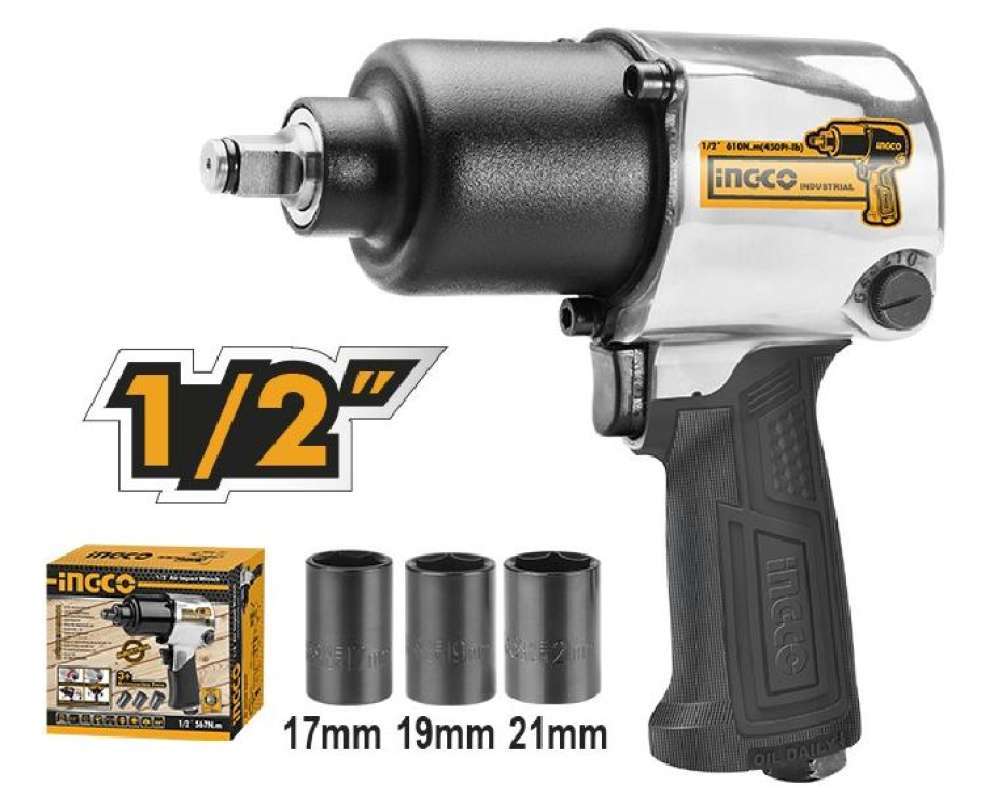 Jual Air Impact Wrench (1/2) INGCO AIW12562 Sok Socket Buka Baut
