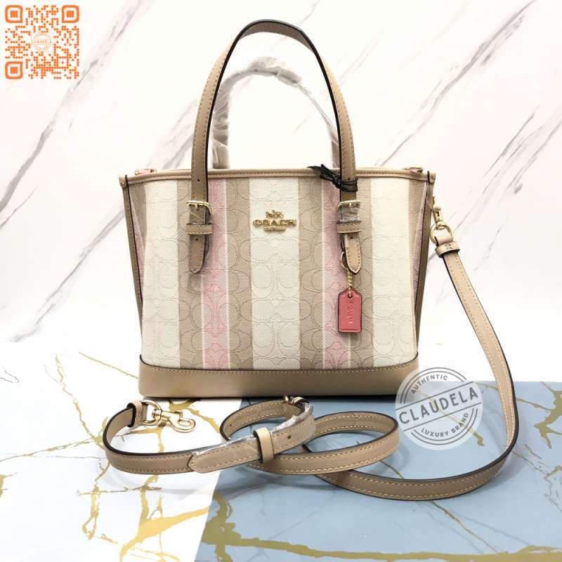 Jual COACH Mollie 25 Strap Signature Jacquard with Stripes Taffy Multi
