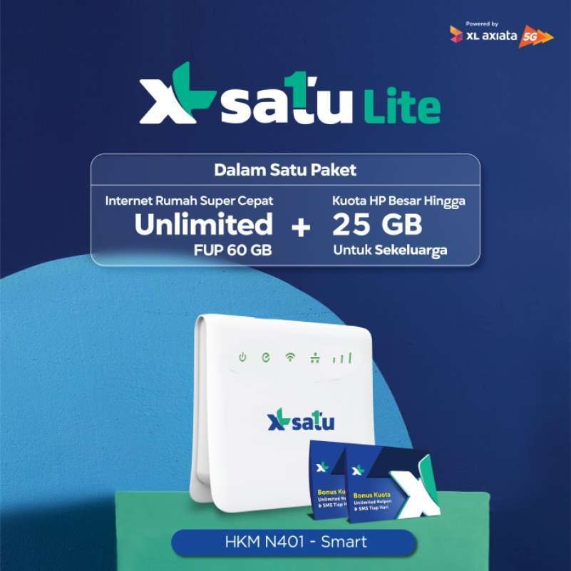 Promo Xl Satu Lite Smart - Internet Rumah Unlimited + Kuota Hp 25Gb di