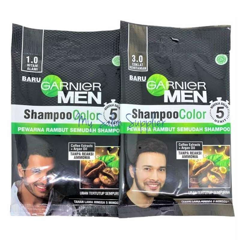 Jual Garnier Men Shampoo Color Sachet / Pewarna Rambut Semudah Shampoo
