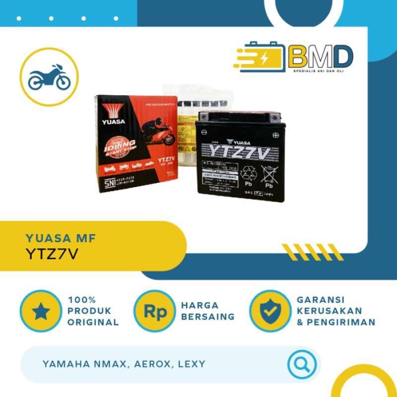 Jual Aki Motor Yuasa Ytz7V / Gtz7V Untuk Nmax 155, Aerox 155, Lexi, Dll