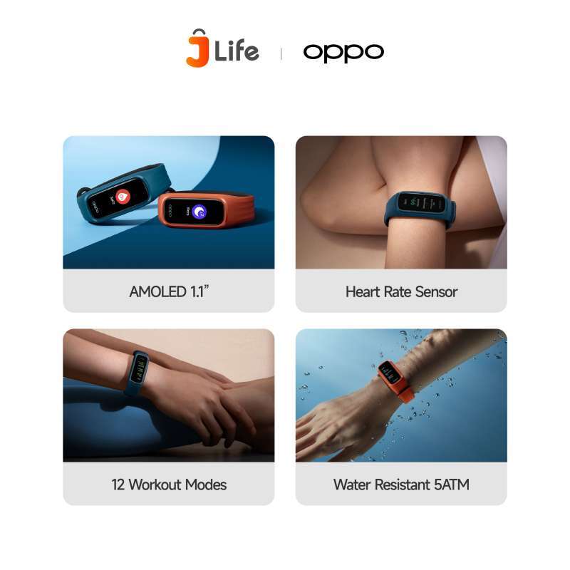 Jual OPPO Band [Exercise Mode, Health Monitor] di Seller Jlife ...