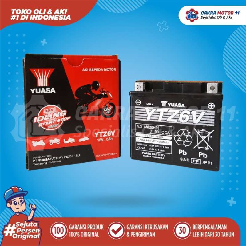 Promo Aki Honda All New Honda Beat Yuasa Motor Ytz 6 V Lokal Diskon 16%