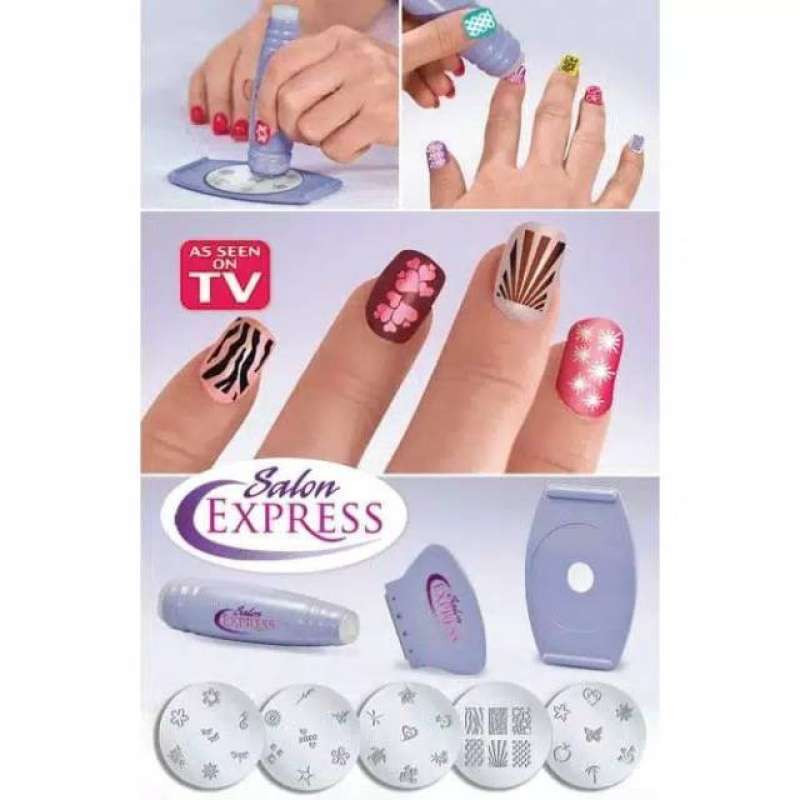 Jual ORI!Salon Express Nail Art Stamping Kit Alat Penggambar Kuku