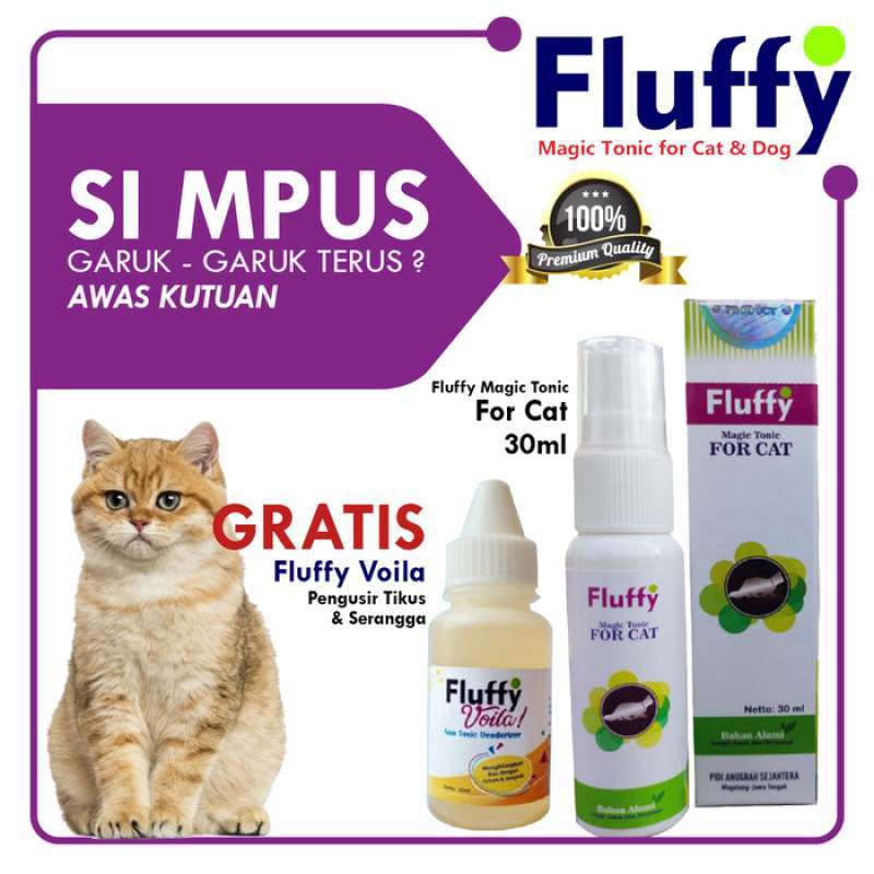 Jual Fluffy Magic Tonic Cat Obat Kutu Kucing, Jamur, Dan Scabies Kucing ...