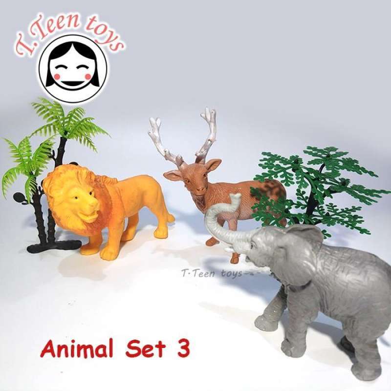 Jual Mainan Hewan Animal Set Zoo 3 / Hewan Binatang Karet World Kingdom ...