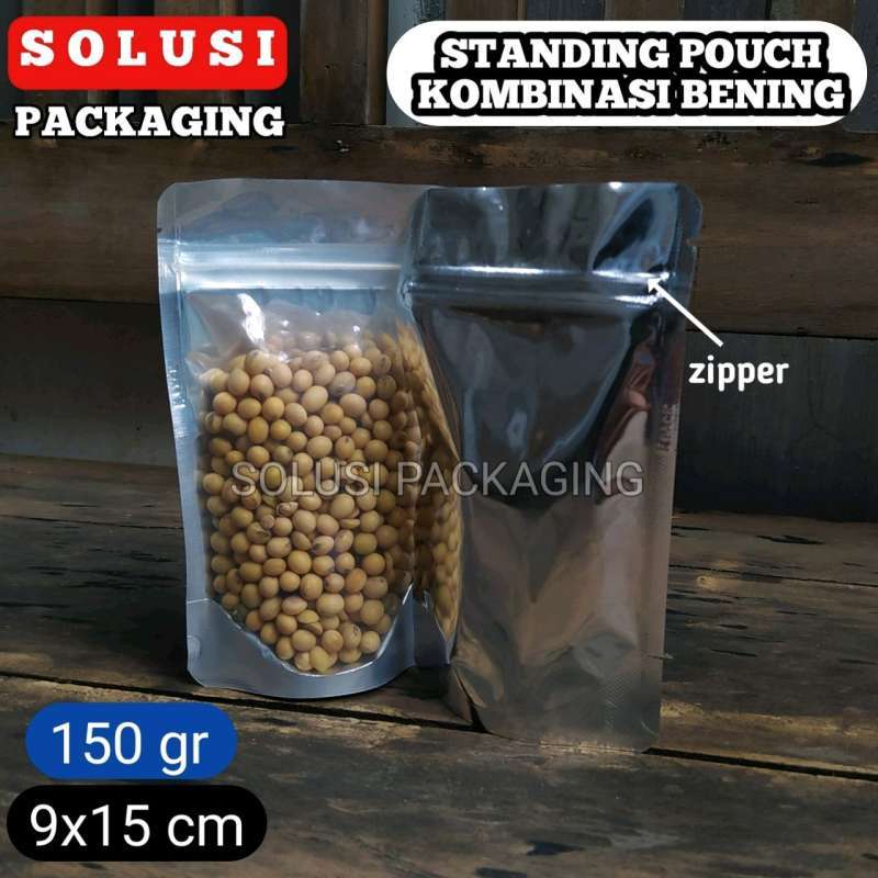 Jual Standing Pouch GOLD KOMBINASI 150 gram 9x15 cm TRANSMET KPACK