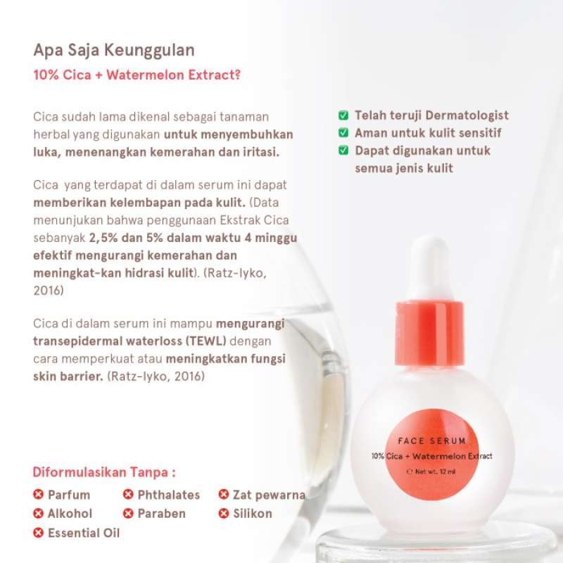 Jual 10 Cica + Watermelon Extract Face Serum 32ml di Seller baby's