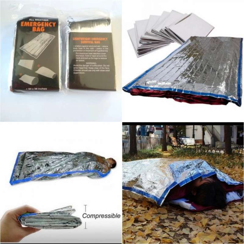 Jual EMERGENCY SLEEPING BAG BLANKET FOIL KANTUNG ANTI HIPOTERMIA