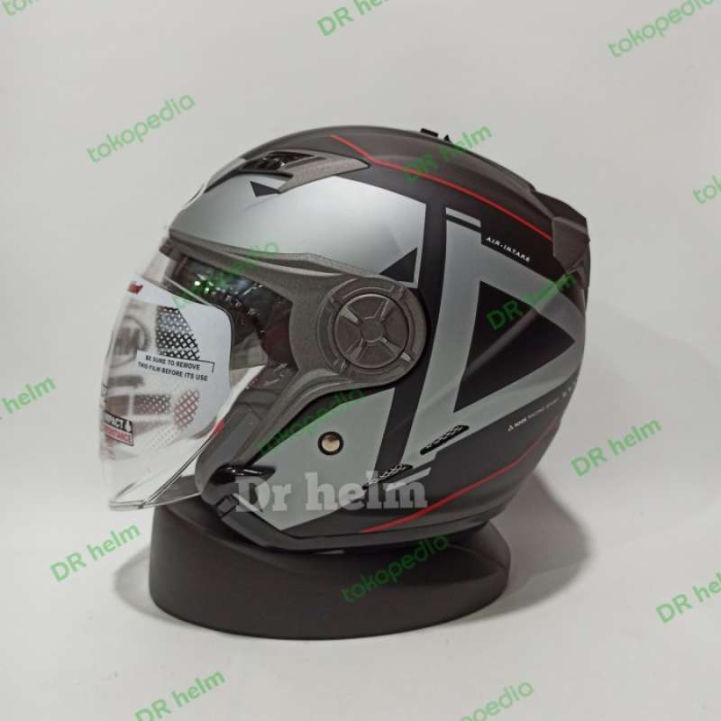 Jual Helm Nhk Gladiator Grande Black Silver Dof Half Face Di Seller