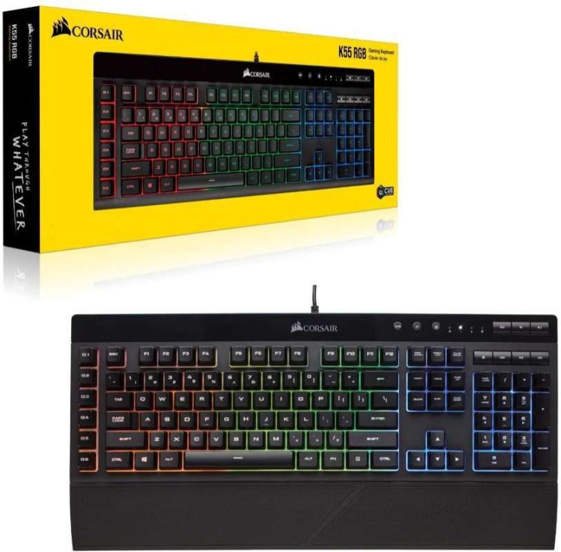 Jual Corsair K55 RGB Gaming Keyboard Streamer Keyboard w/ Macro Elgato