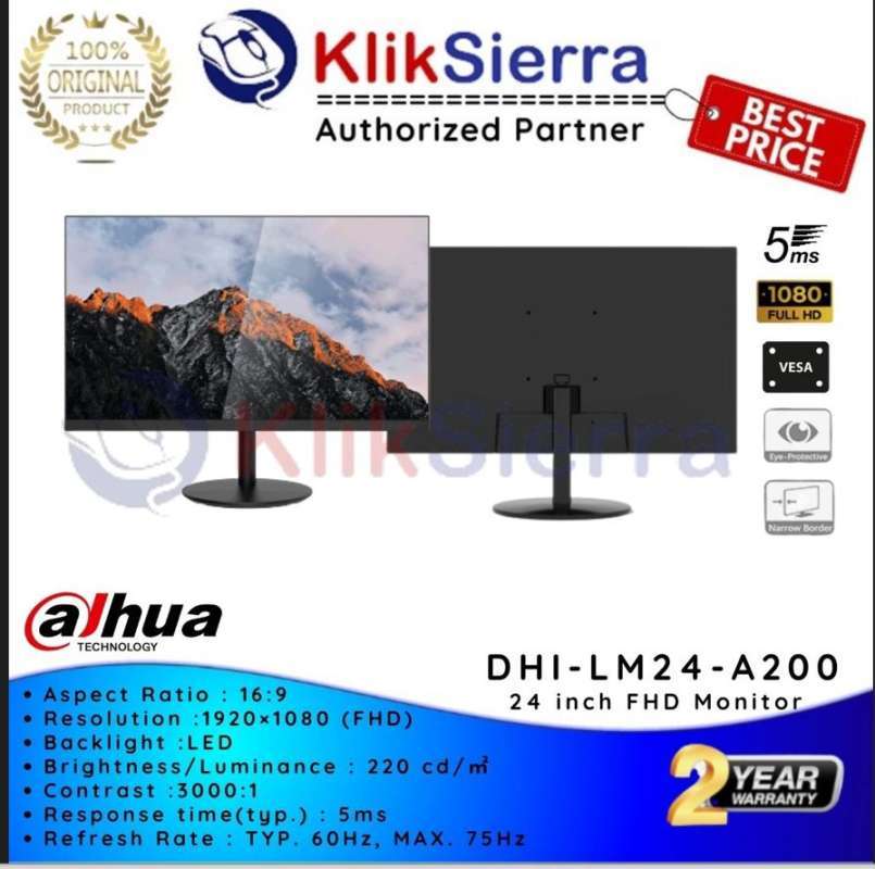Jual Led Monitor Dahua 24’’ Inch Hilm24a200 Fhd Hdmi Speaker Resmi Di