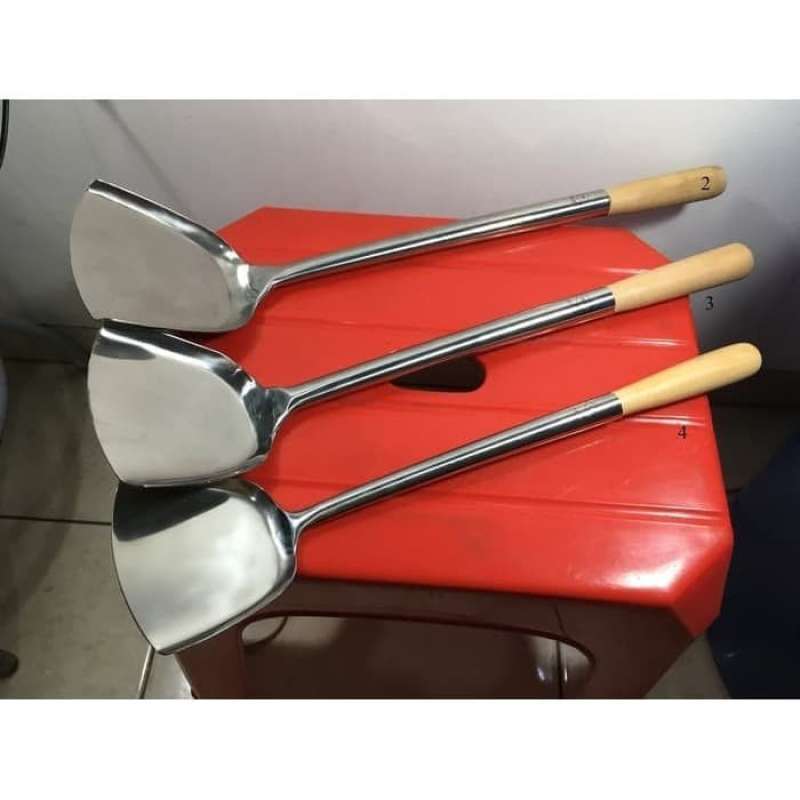 Promo Sodet sutil spatula Gagang Kayu, Sodet panjang gagang kayu Diskon