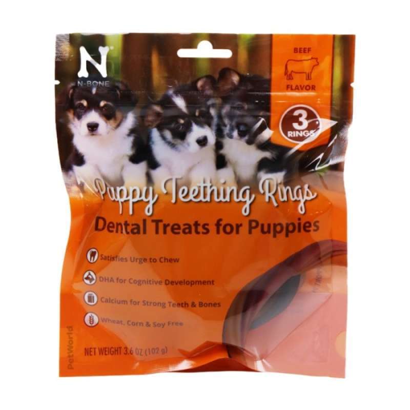 Jual NBone Puppy Teething Beef 3 Rings Donut Snack Treats Dog Anjing